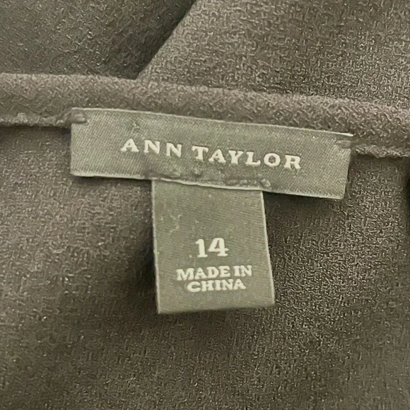 Ann Taylor Black Sheer Polka Dot Blouse size 14 - Picture 6 of 6